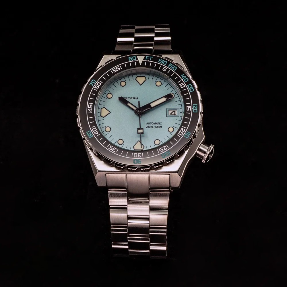 Seestern Vintage Sub 600T Blue Ceramic 40mm Automatic Men's Diver Watch NH35A WR200