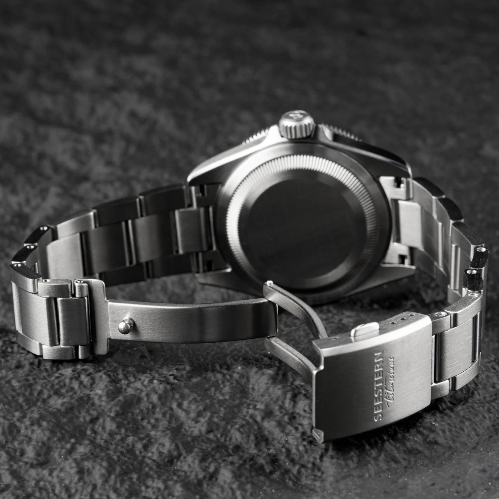 Seestern S430 Titanium Blue Bezel Pro Diver Mens Seiko NH38 Automatic 39mm Watch