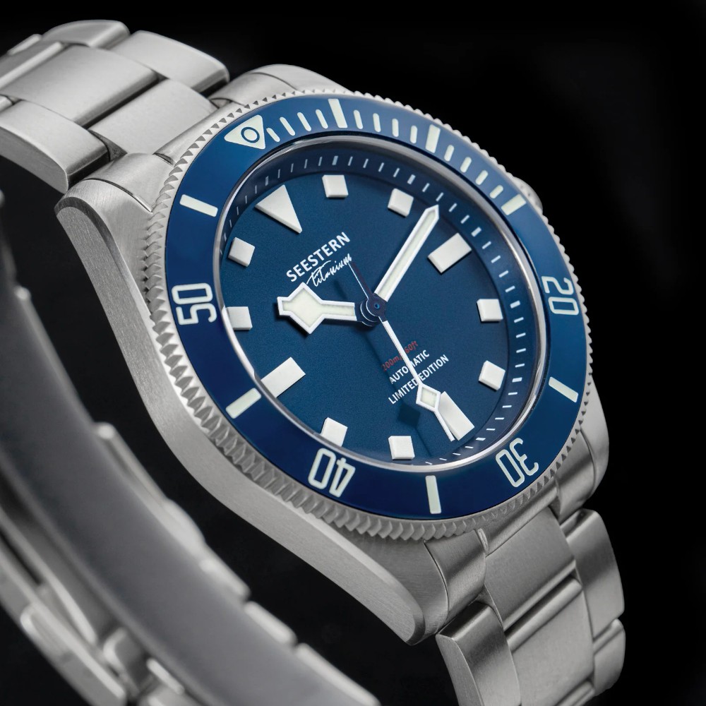 Seestern S430 Titanium Blue Professional Diver Mens Seiko NH38 Automatic Watch