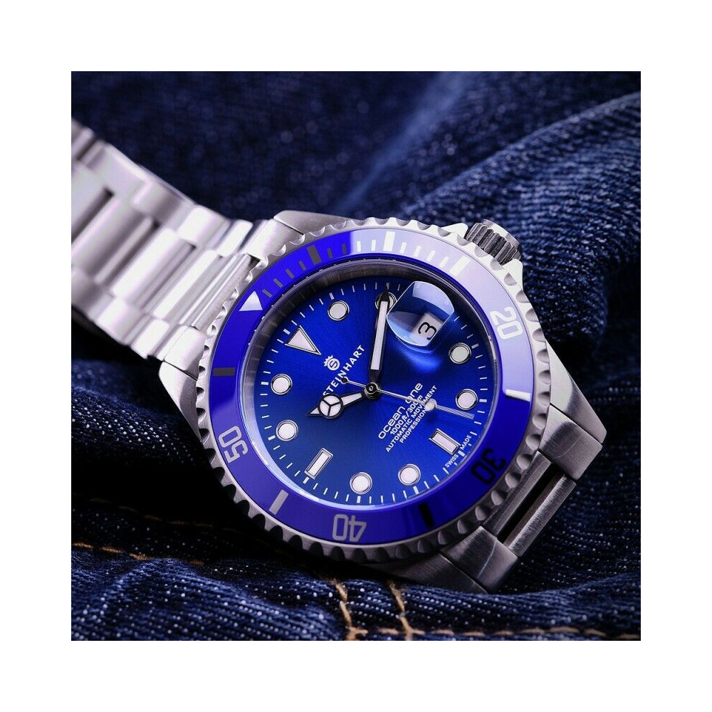 Steinhart Ocean One Premium Blue Ceramic Diver Watch 42mm Automatic WR300 106-0458