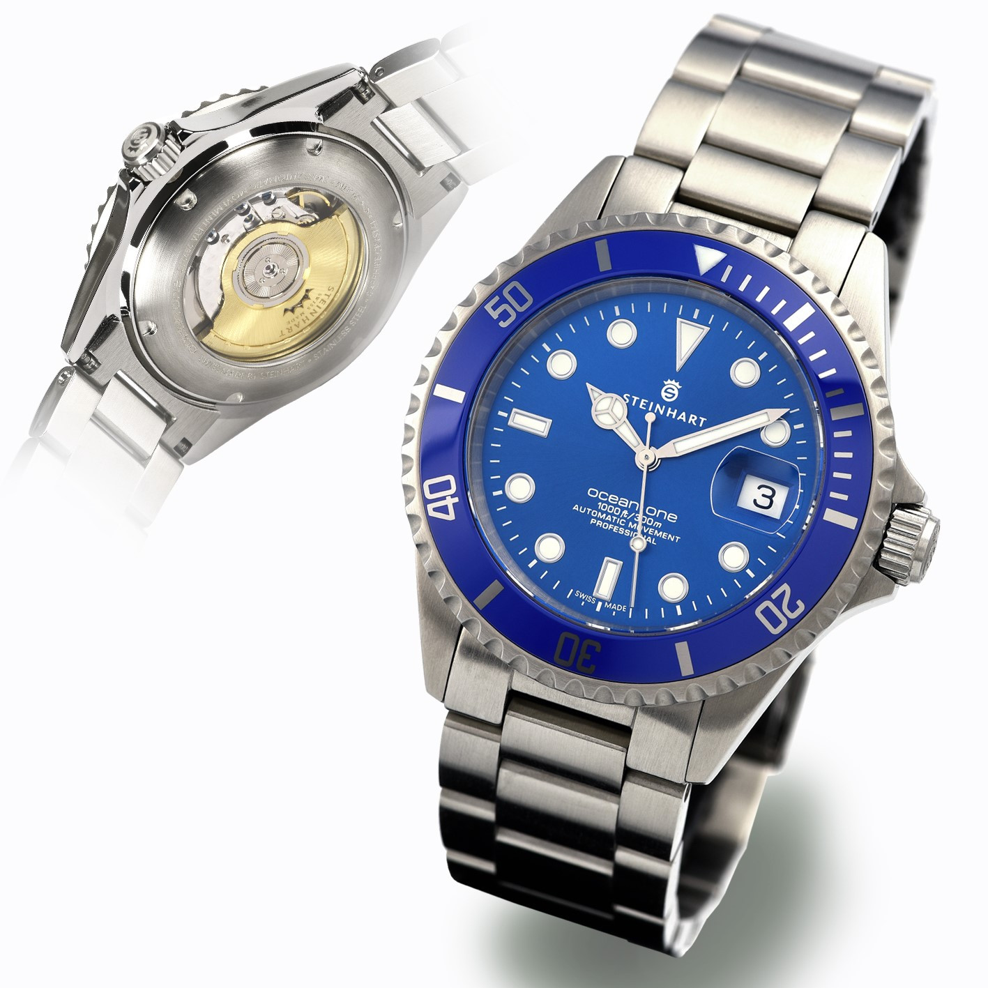 Steinhart OCEAN ONE Premium Automatic Diver Watch 42mm Blue Ceramic 106-0458