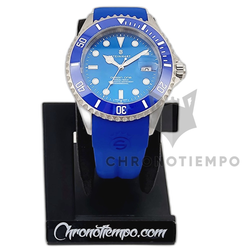 Steinhart OCEAN ONE Premium 42 Blue 106-0458 Automatic Diver Watch Rubber Strap