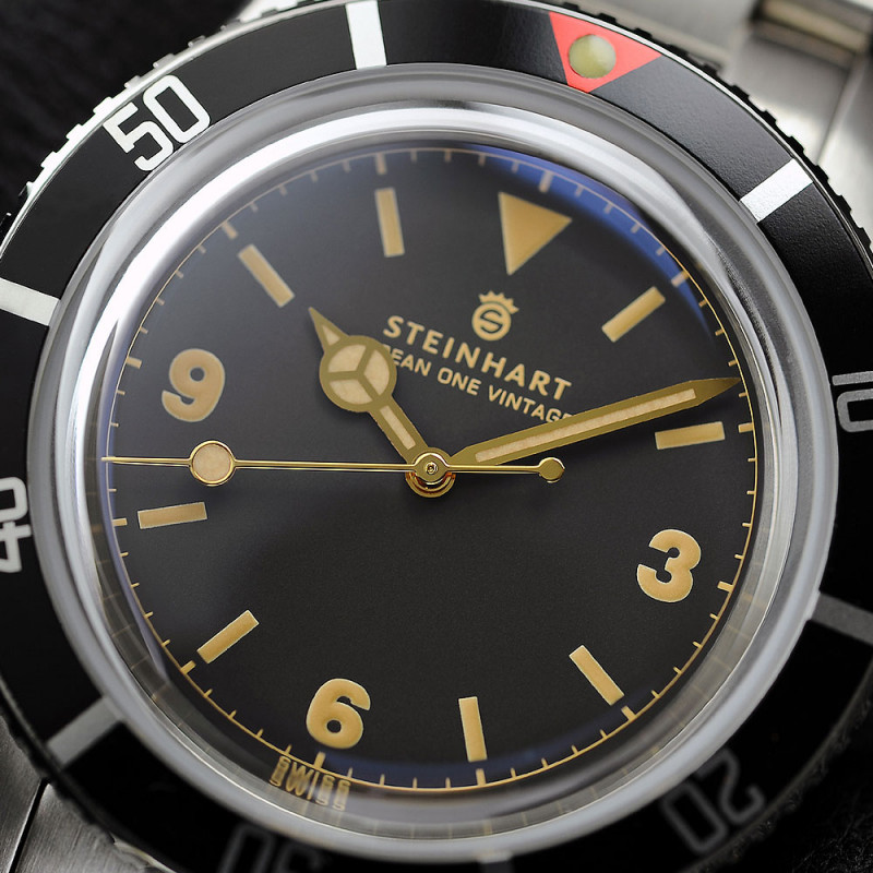 Steinhart Ocean One Vintage Automatic Men's Watch Black Bezel / Black Dial 103-0294