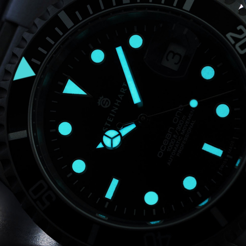 Steinhart Ocean One BLACK Automatic Men's Diver Watch Black Bezel / Black Dial 103-0903