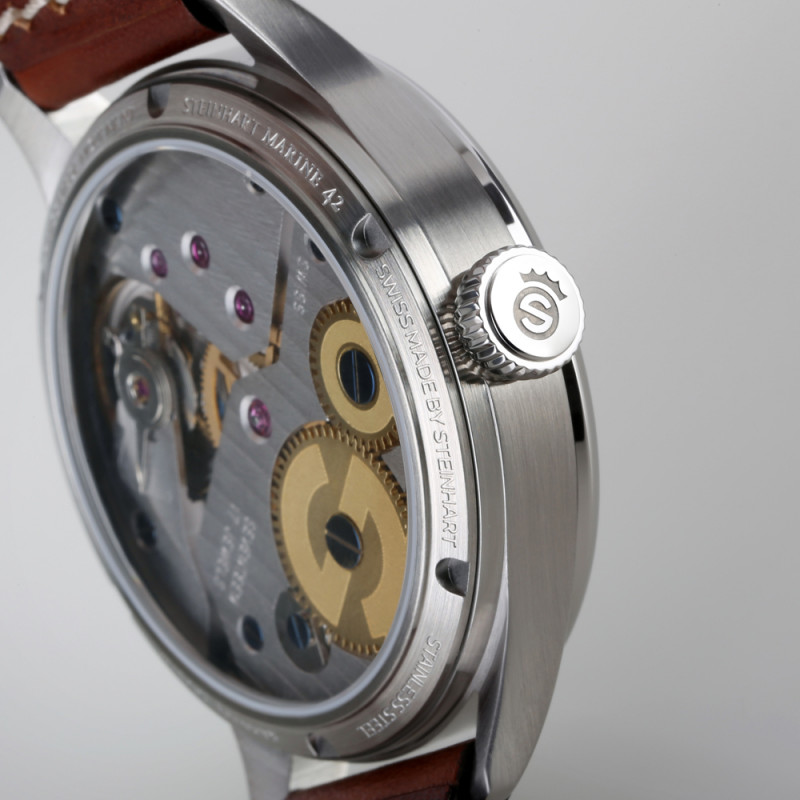Steinhart Marine Chronometer 42 White Arabic Handwinding Men's Watch 105-1309