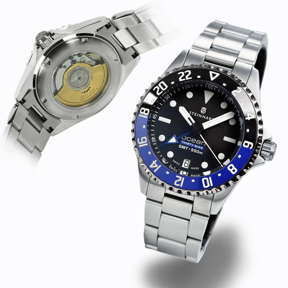 Steinhart Ocean 39 GMT Premium 500 Ceramic Automatic Swiss Men\'s Watch 106-0950