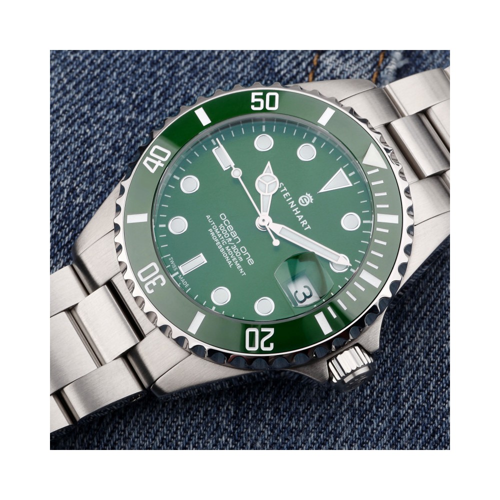 Steinhart Ocean 39 Double-Green Premium Men's Diver Watch WR300m Dial Green 103-1065