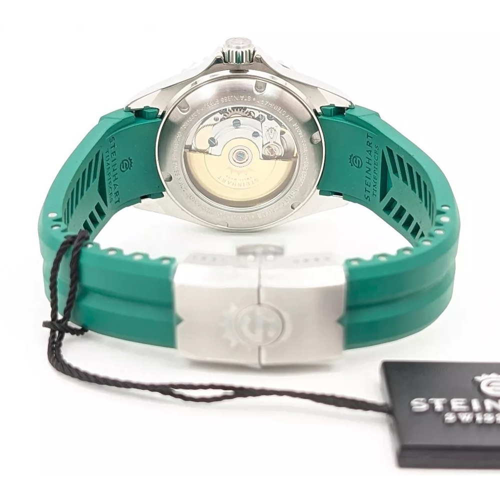 Steinhart Ocean 39 DOUBLE-GREEN Automatic Swiss Diver Watch Silicone 103-1065