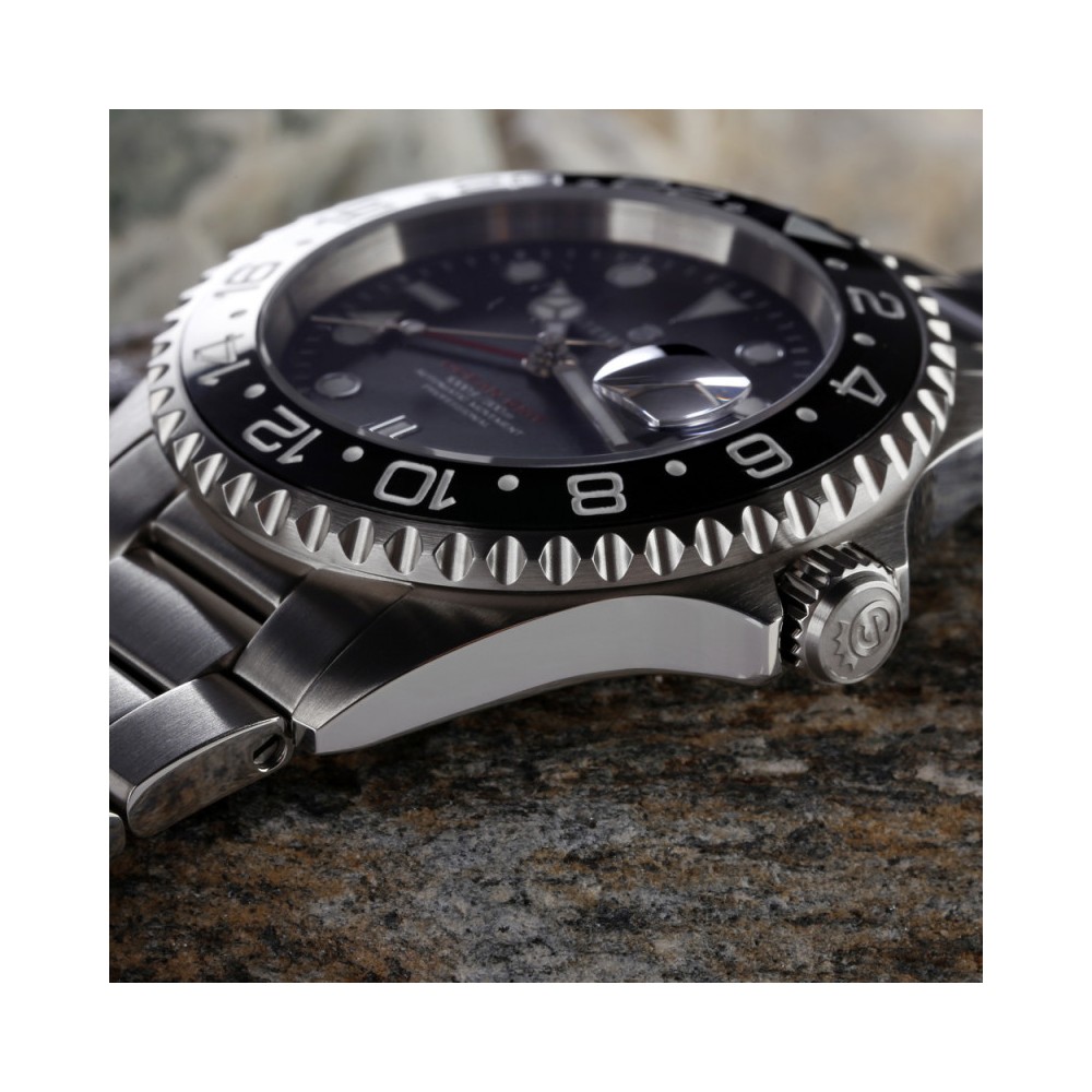 Steinhart GMT Ocean 1 Black 42mm Ceramic Men's Diver Watch WR300 103-0833