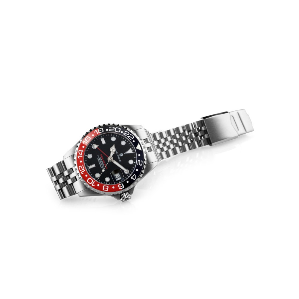 Steinhart Ocean 39 GMT.2 BLACK-RED Ceramic Diver Watch Men's WR300 103-1154