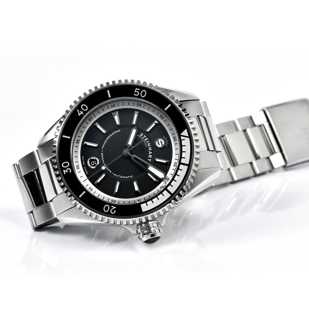 Steinhart Ocean 2 premium Black Diver Watch Men 43mm Auto WR300 103-0734