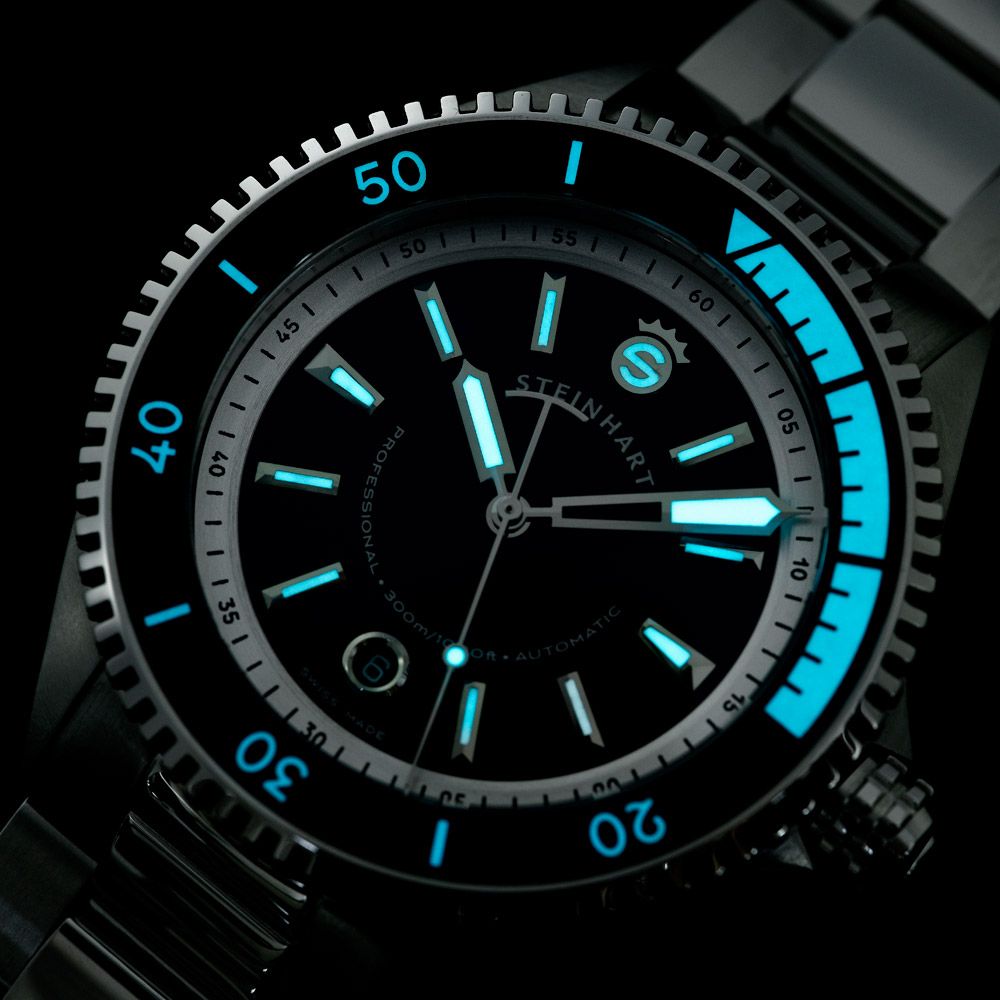 Steinhart Ocean 2 premium Black Diver Watch Men 43mm Auto WR300 103-0734