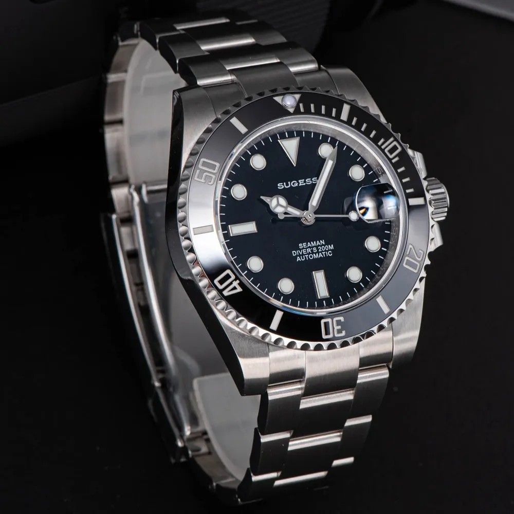 Sugess Sub Black Homage 40mm Automatic Seiko NH35A WR200 Men's Diver Watch