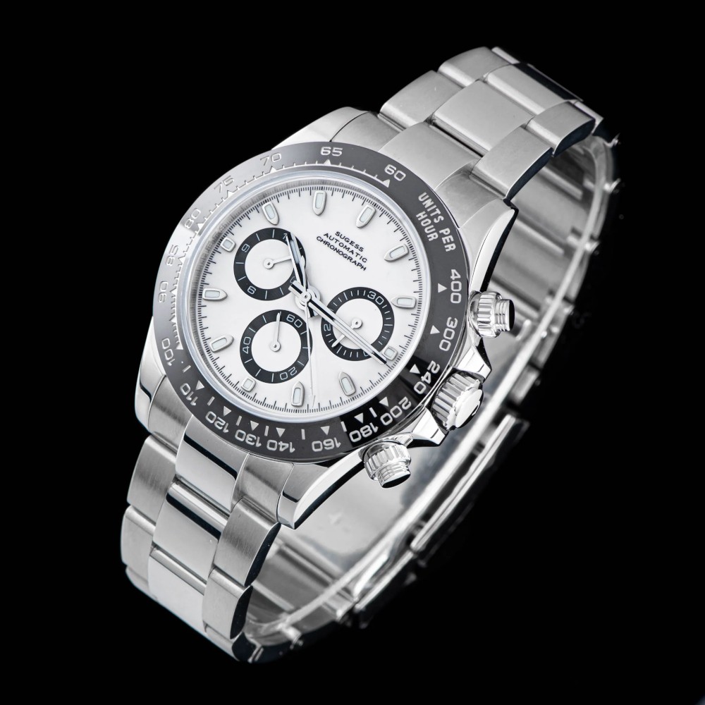 Sugess Top Chronometer Diver V3 40mm SU001DAY ETA7750 Men Watch WR100 S418-White