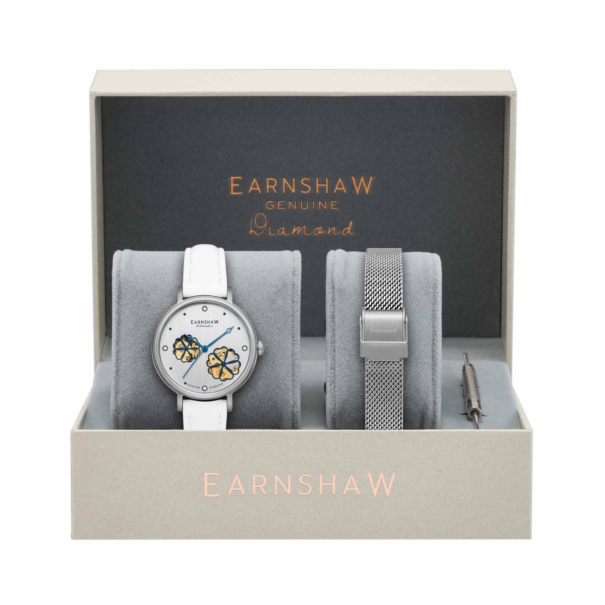 Thomas Earnshaw 34mm Women's Automatic Watch NIGHTINGALE DIAMOND ES-8158-01