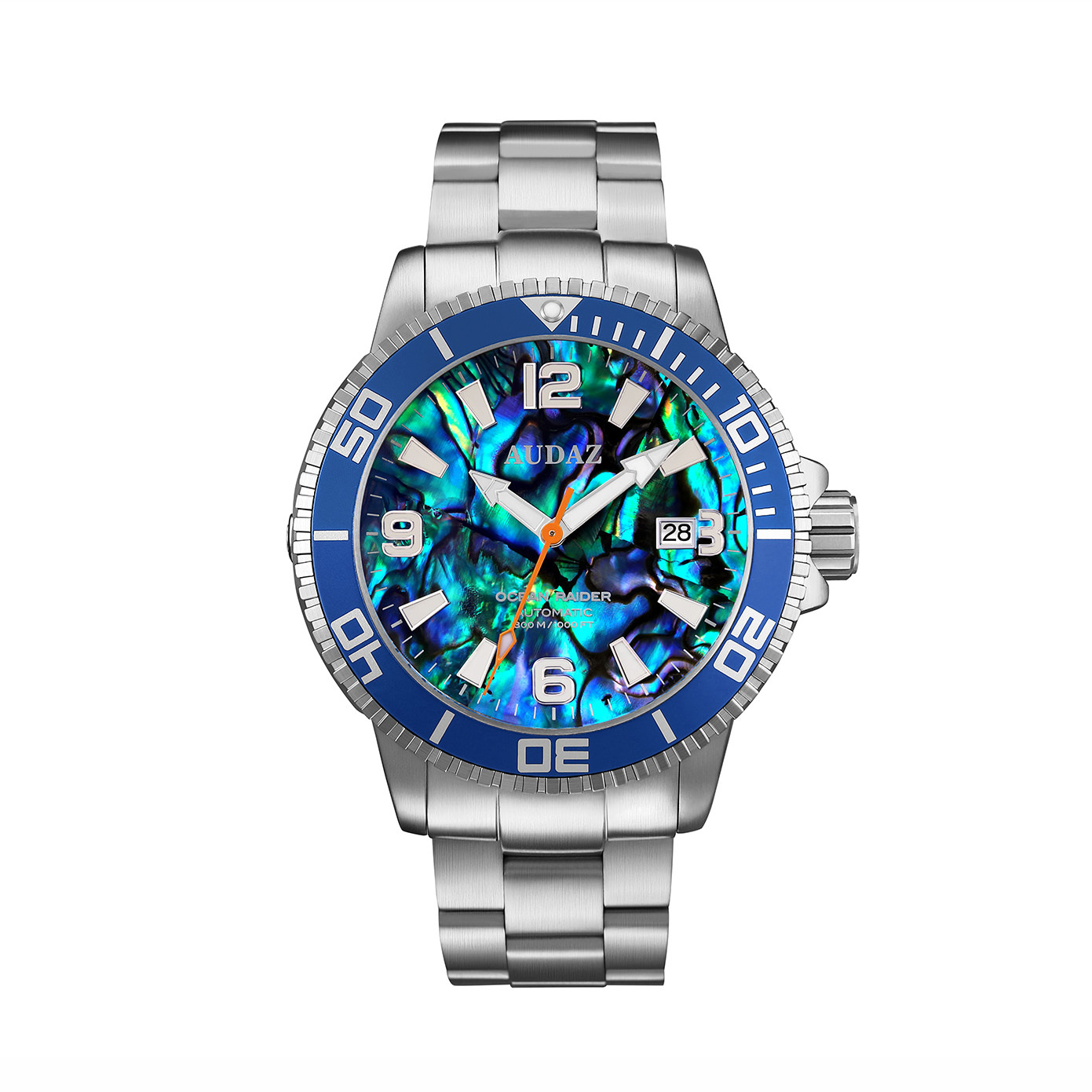 Audaz Ocean Raider Abalone Dial Men\'s Diver Automatic Watch 45mm ADZ-2060-06
