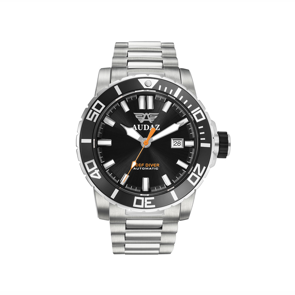 Audaz Reef Diver Black Sunray Men's Diver Automatic Watch 45mm ADZ-2040-01