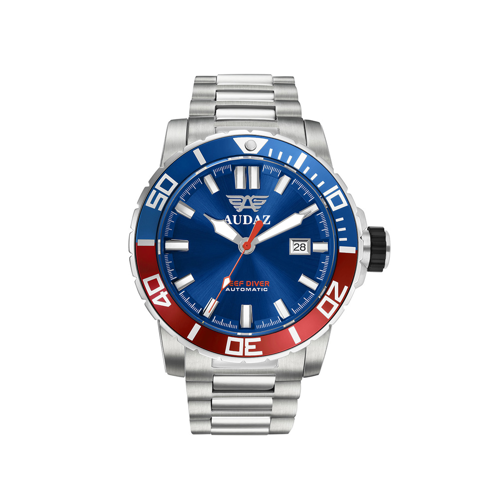 Audaz Reef Diver Blue Sunray Men's Diver Automatic Watch 45mm ADZ-2040-04