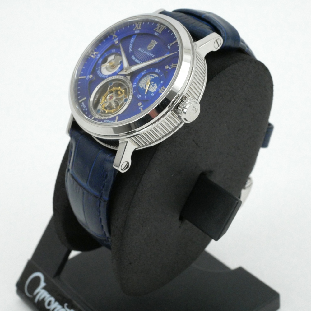 WALDHOFF Ultramatic 42.5mm Royal Blue Tourbillon Men's Watch MW705D