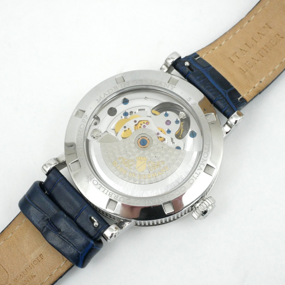WALDHOFF Ultramatic 42.5mm Royal Blue Tourbillon Men's Watch MW705D