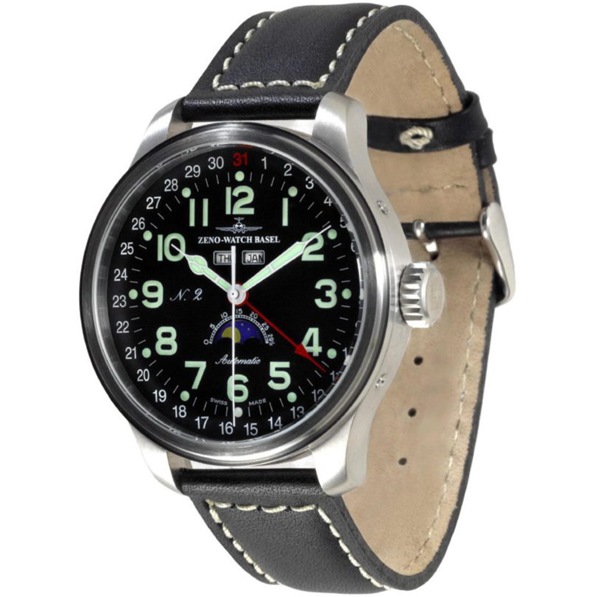 Zeno-Watch Basel OS Pilot full calendar Swiss Men\'s Watch 47.5mm 3ATM 8900-a1
