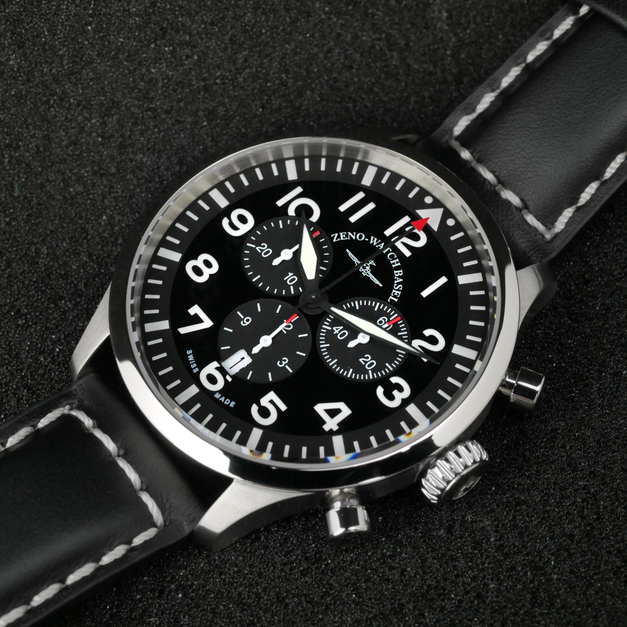 Zeno-Watch Basel Navigator NG Chronograph Quartz, black Swiss Men's Watch 44mm 5ATM 6569-5030Q-a1