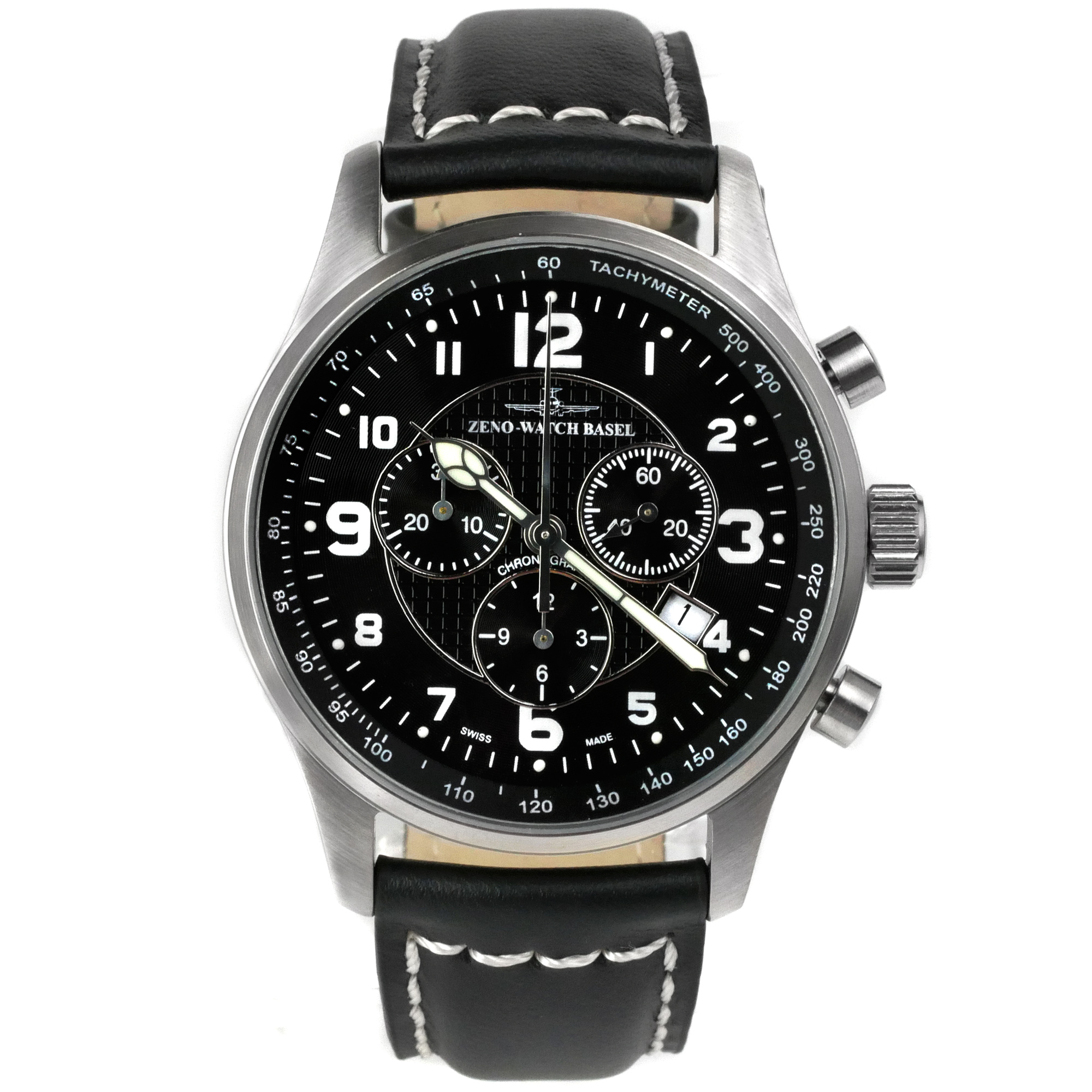 Zeno-Watch Basel Tachymeter Quartz Chronograph Swiss Men\'s Watch 42mm 5ATM 4013-5030Q-h1