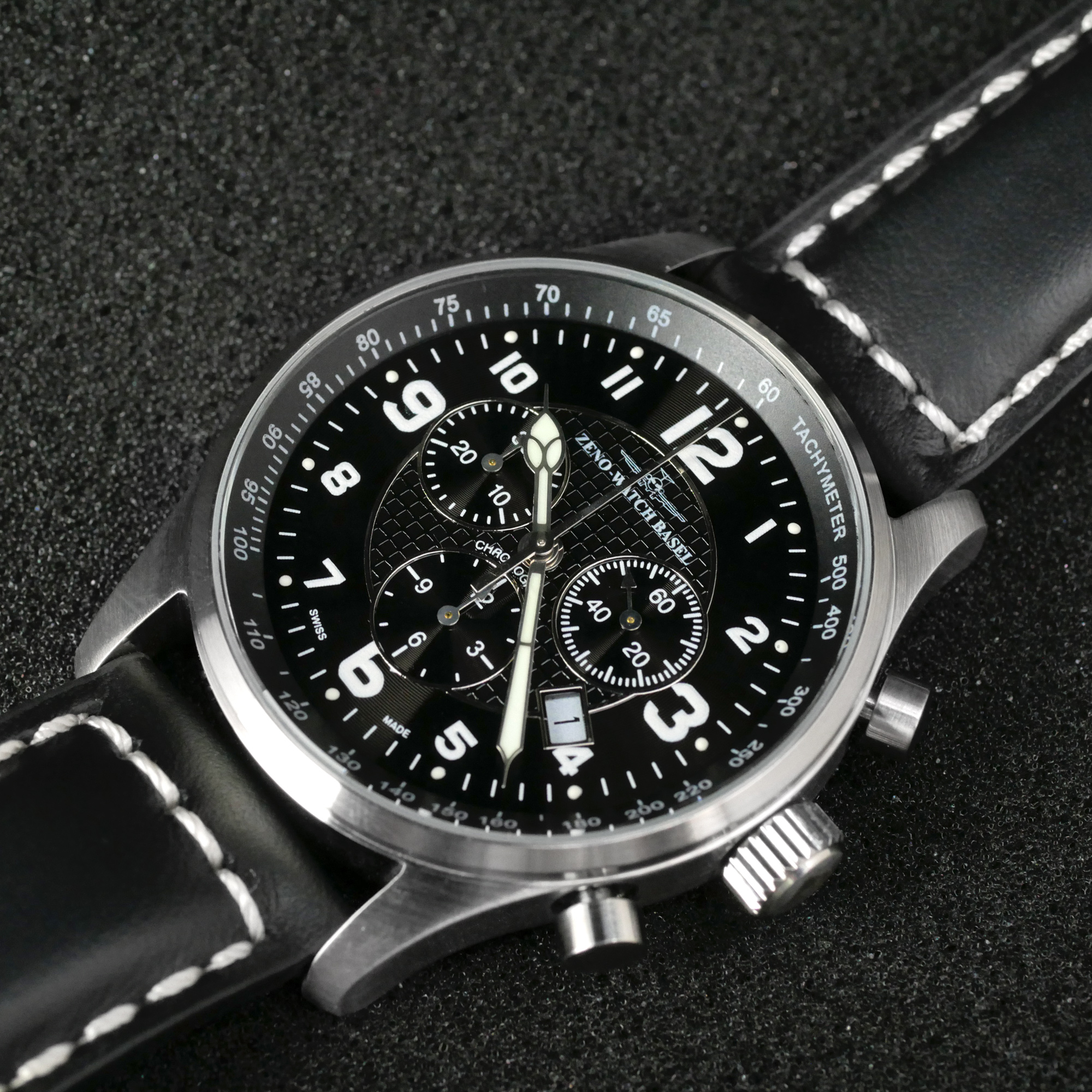 Zeno-Watch Basel Tachymeter Quartz Chronograph Swiss Men's Watch 42mm 5ATM 4013-5030Q-h1