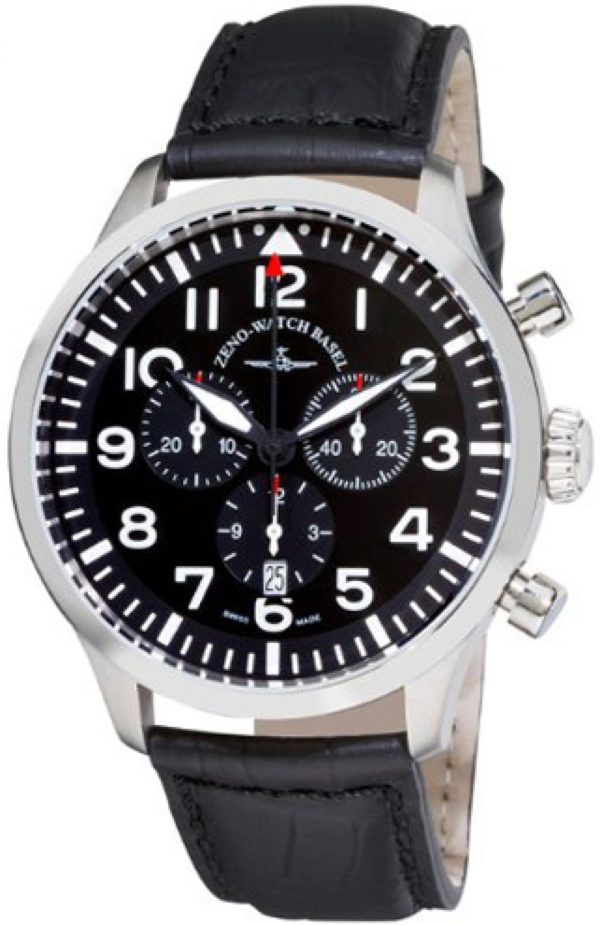 Zeno-Watch Basel Navigator NG Chronograph Quartz, black Men's Watch 44mm 5ATM 6569-5030Q-a1