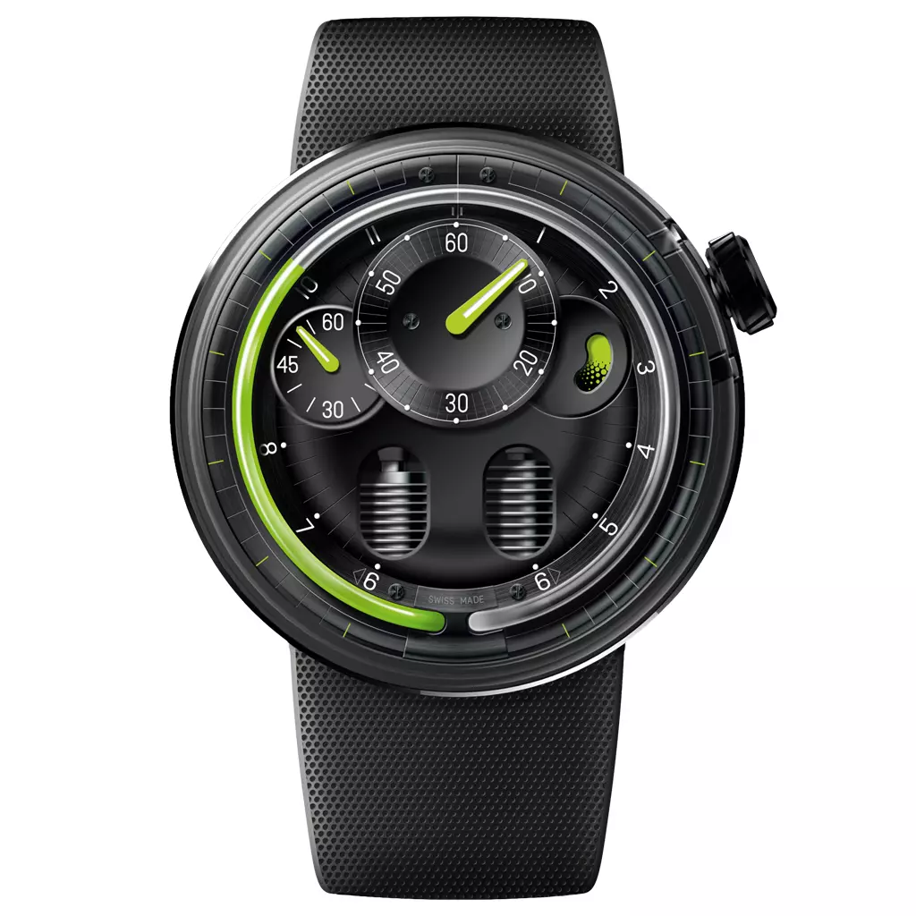 HYT H0 48MM Black Green Manual Wind Liquid Swiss Men's Luxury Watch H00826-A