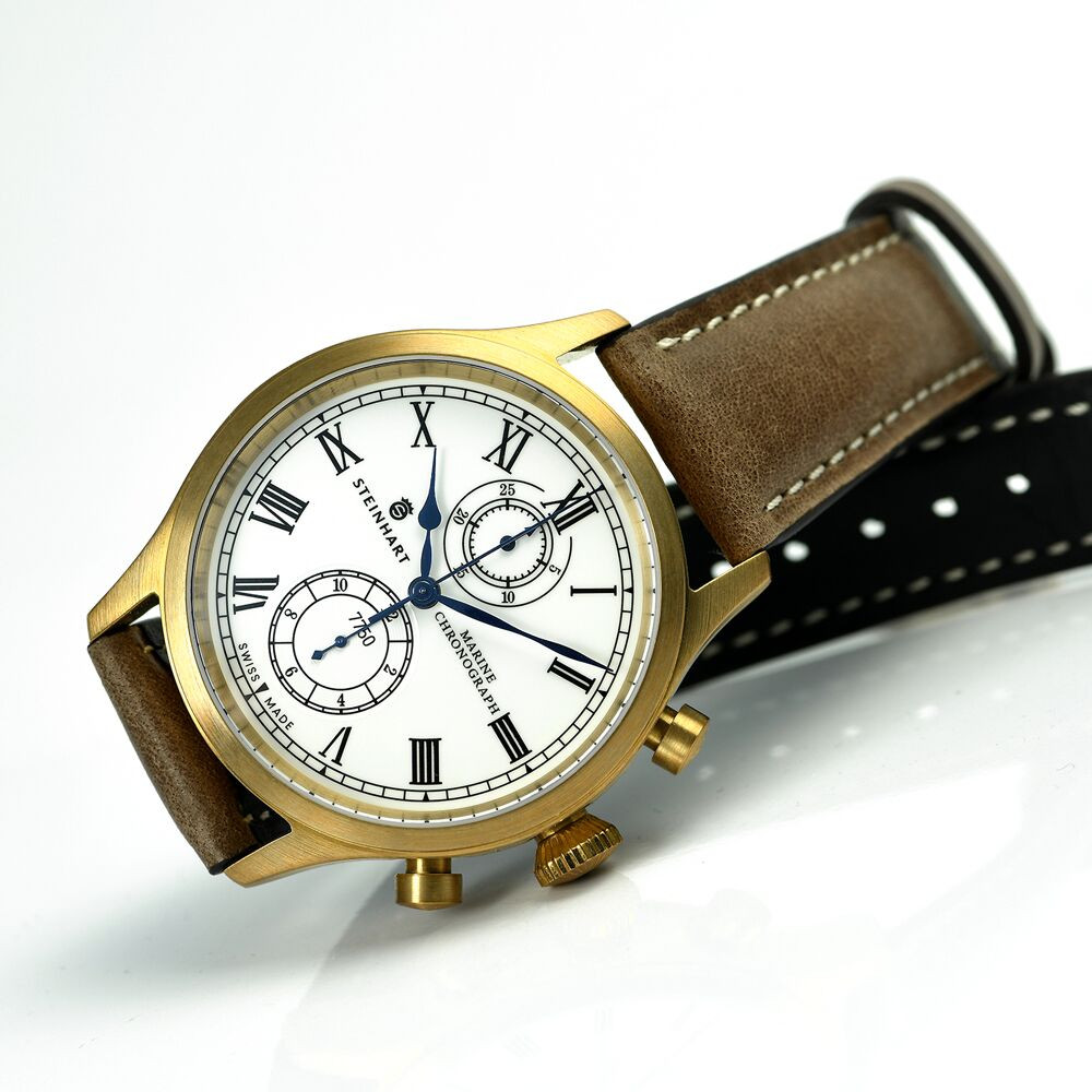 Steinhart Marine Chronograph Bronze Premium Römisch ETA Valjoux 7750 Mens Watch