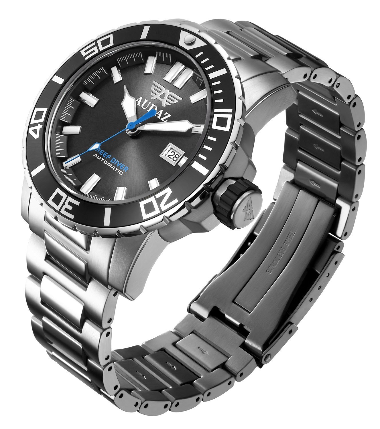 Audaz Reef Diver Gray Sunray Men's Diver Automatic Watch 45mm ADZ-2040-03