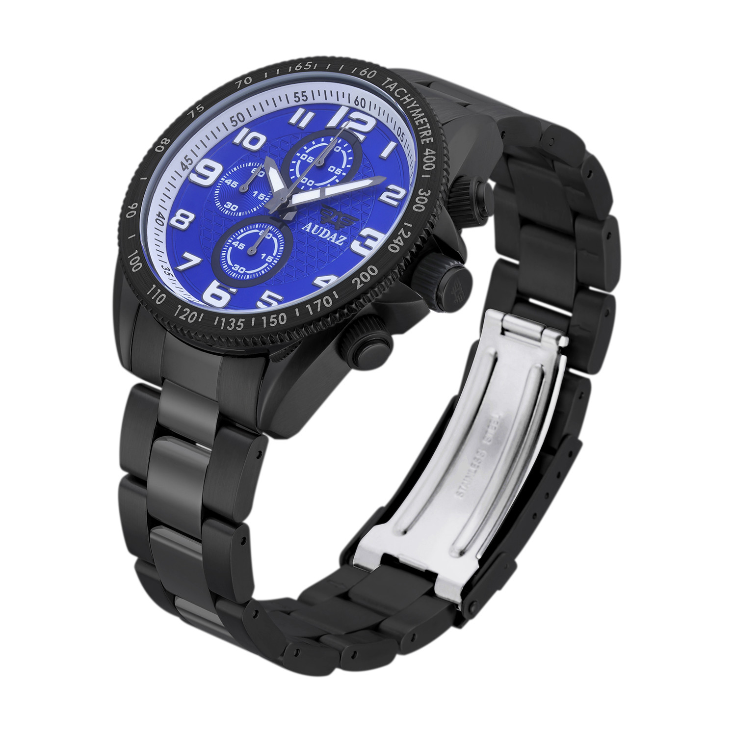 Audaz Sprinter Men's Diver Watch 45mm Textured Blue Dial Quartz Chronograph ADZ-2025-05