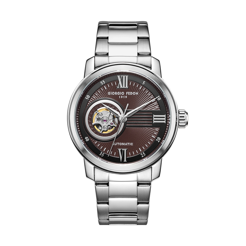 Giorgio Fedon 1919 PCQ Automatic Brown Dial Men's Watch 43mm Stainless Steel strap GFCQ006