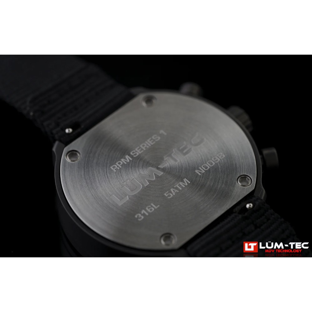 Lum-Tec RPM 1 MDV Technology 43mm Quartz Miyota OS20 Bezel Grey Dial Black Red