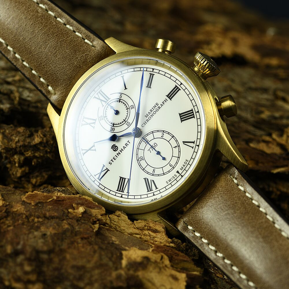 Steinhart Marine Chronograph Bronze Premium Römisch ETA Valjoux 7750 Mens Watch