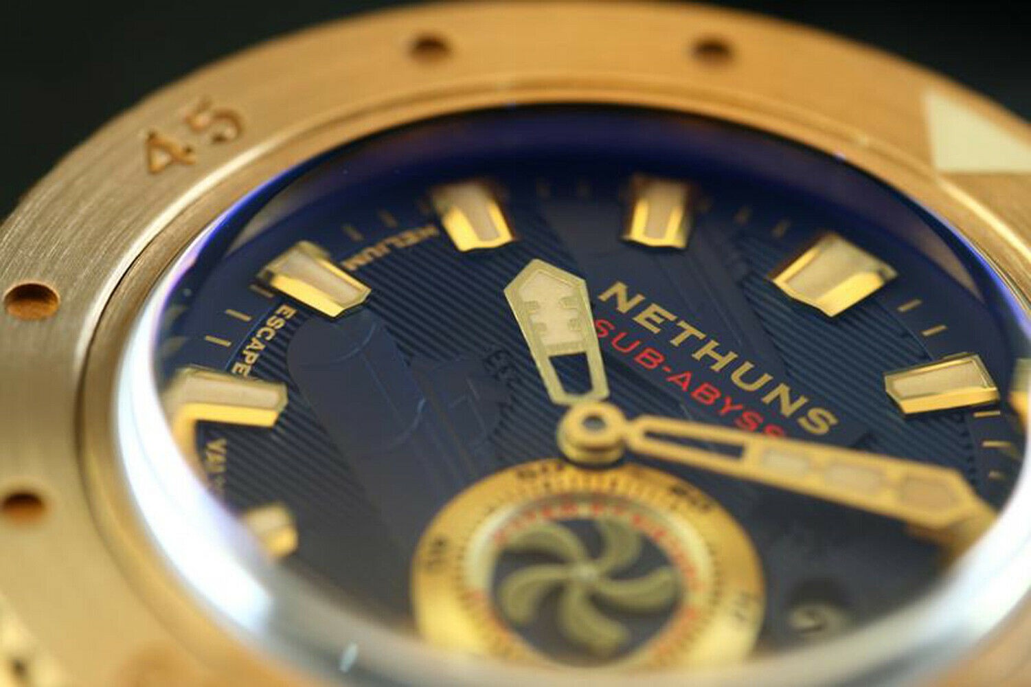 Nethuns Sub-Abyss Bronze Automatic Men's Diver Watch 45mm Blue Dial SAB302