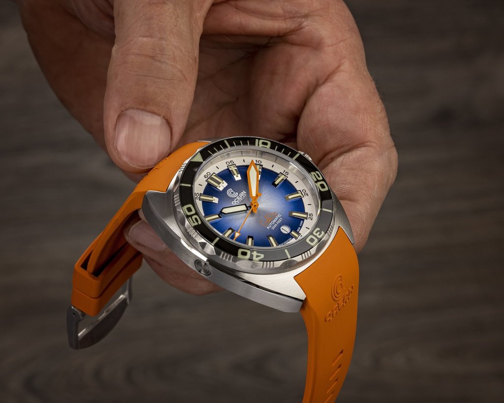 Ocean Crawler Core v3 Diver Men's Watch 44mm Black Bezel Blue Dial