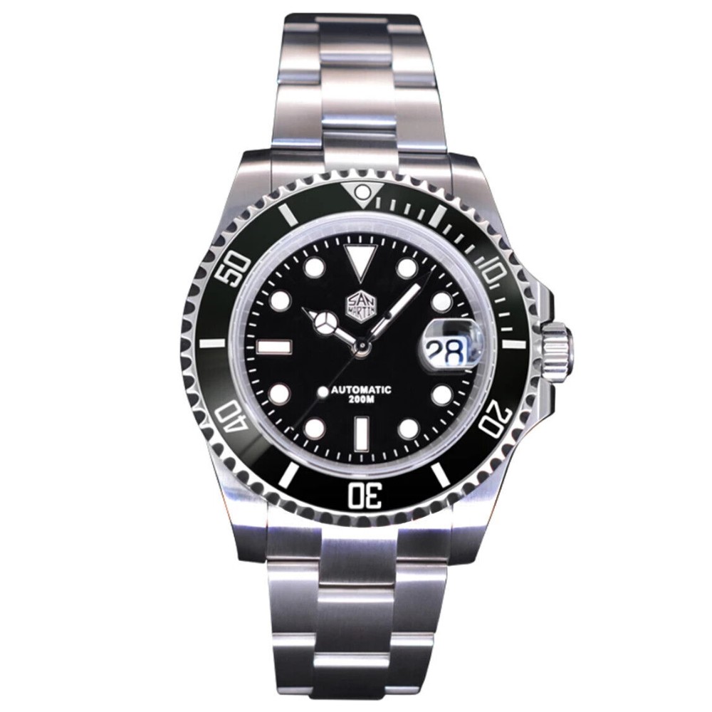 San Martin SN019-G 41mm Water Ghost Automatic Diver Watch Black Ceramic Bezel