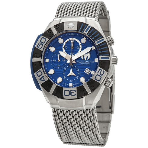 Technomarine Reef Black Chronograph Quartz Blue Dial Men's Watch TM-519002