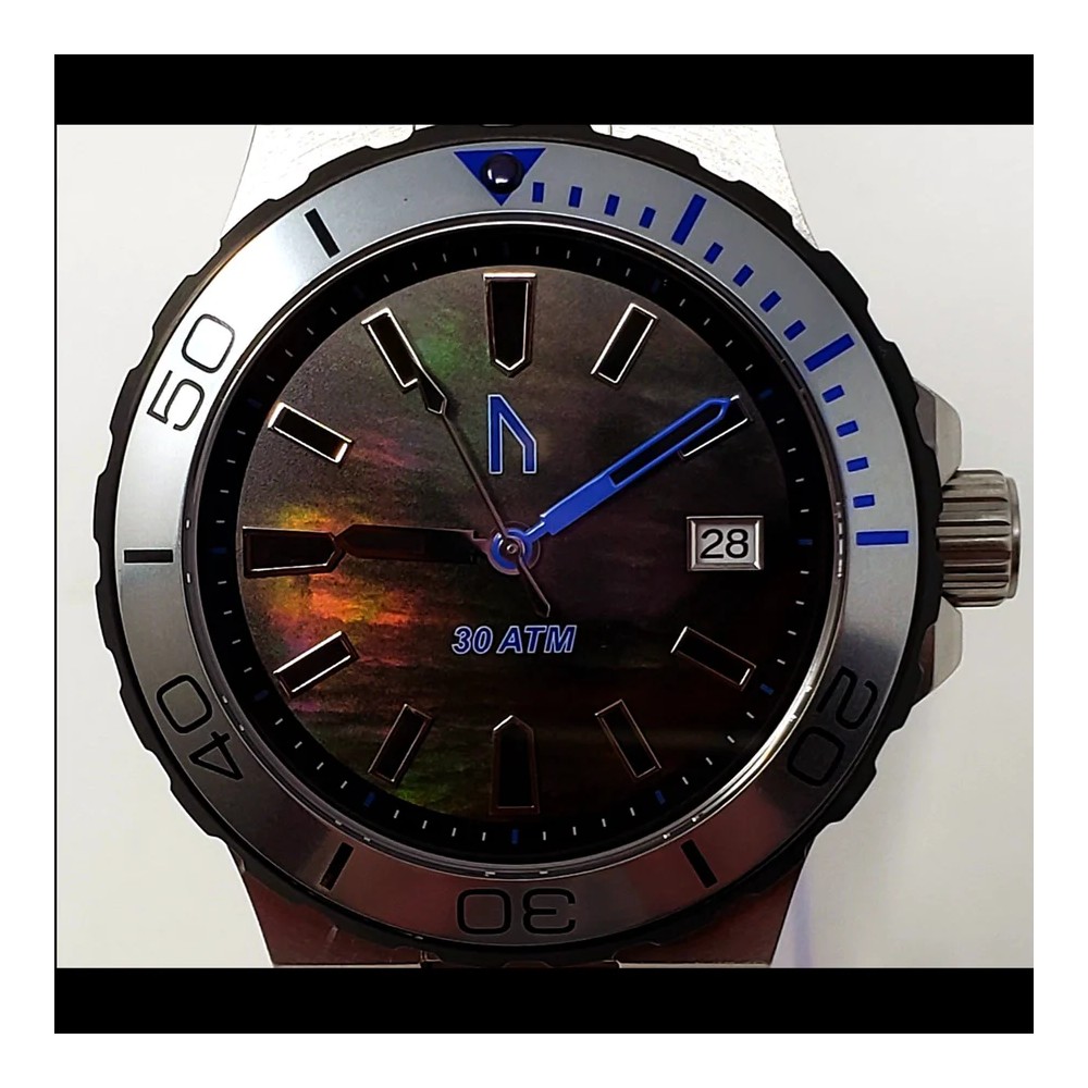 the UGLY watch 300M Diver Black MOP 42mm Automatic Watch WR300 300mDB