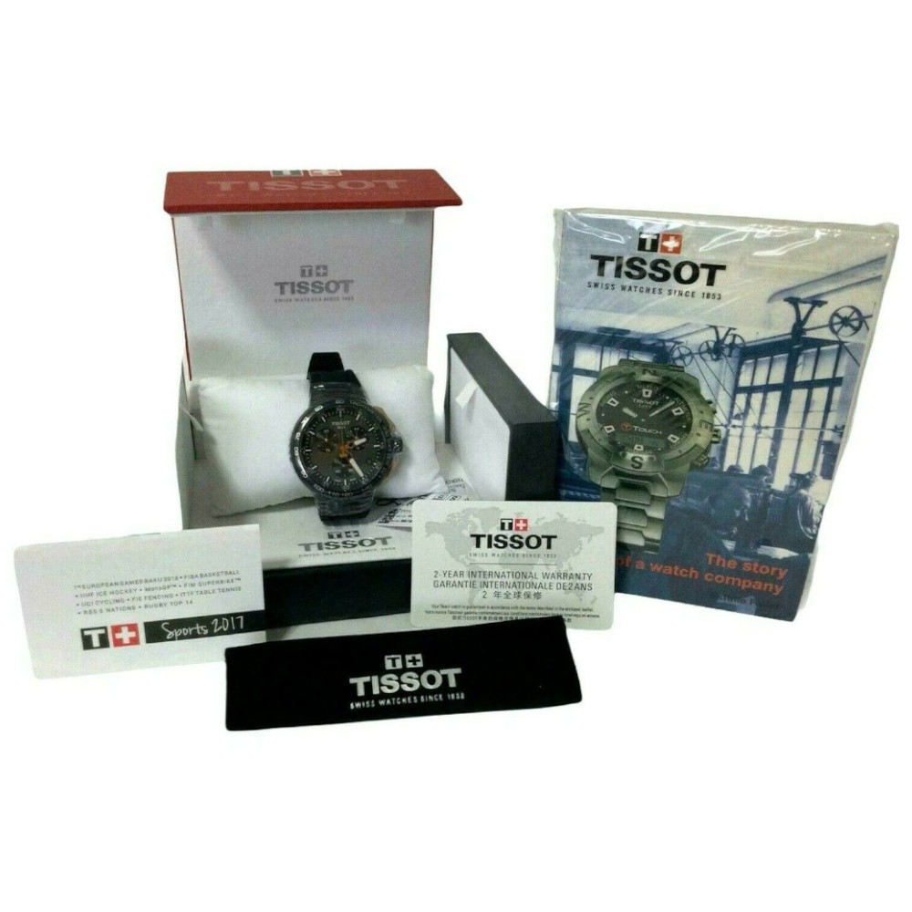 Tissot T-Race Cycling 44.5 Black Dial Swiss Silicone Strap Watch T111.417.37.441.03