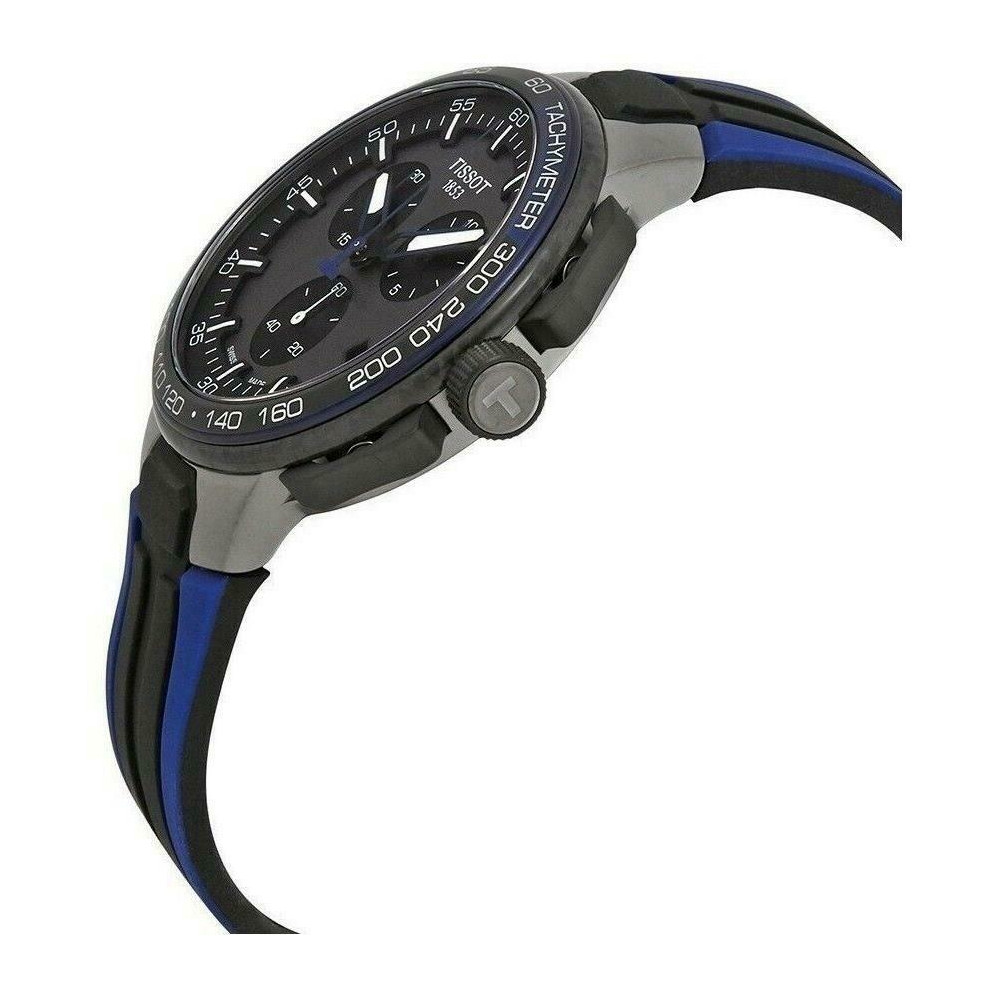 Tissot T-Race Cycling 44.5mm Grey Dial Swiss Blue Silicone Watch T111.417.37.441.06