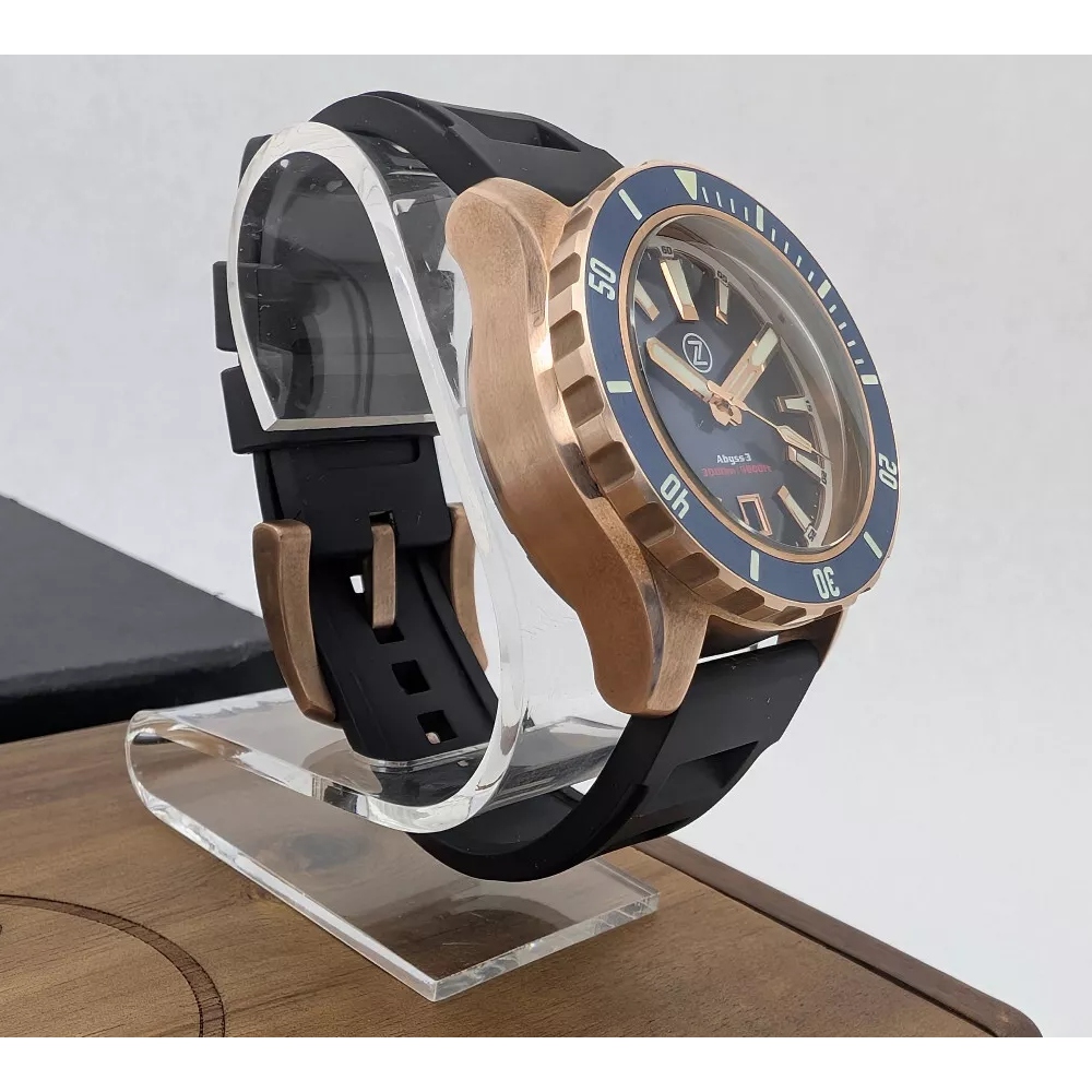 Zelos ABYSS 3 3000M Bronze Midnight Blue 43mm Automatic Diver Watch